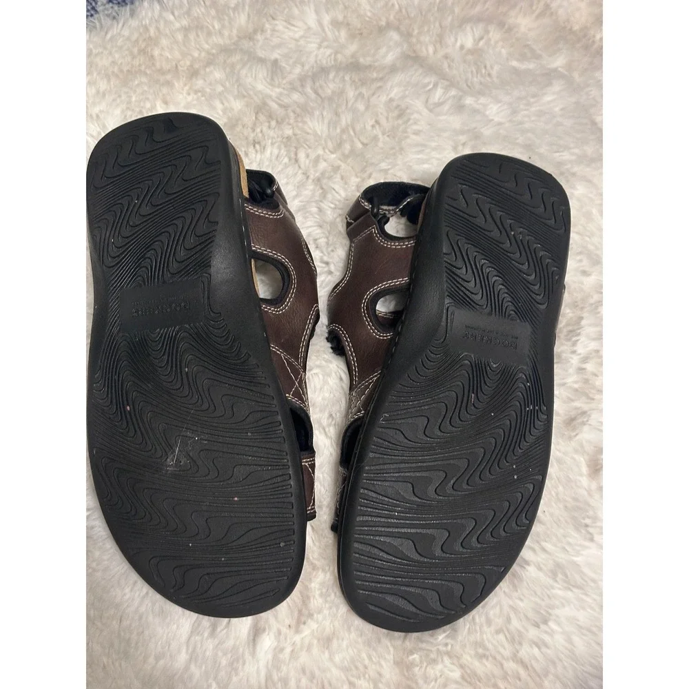 Dockers Mens Sandals Brown Adjustable Straps Memory Foam Footbed Comfort